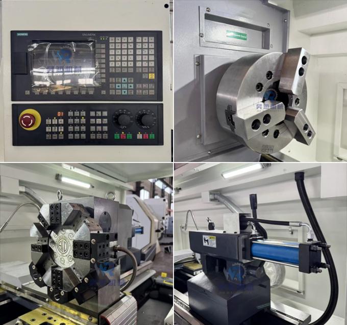 380V Ck6163 Máy quay CNC tự động ngang với đường khoan 105mm 1